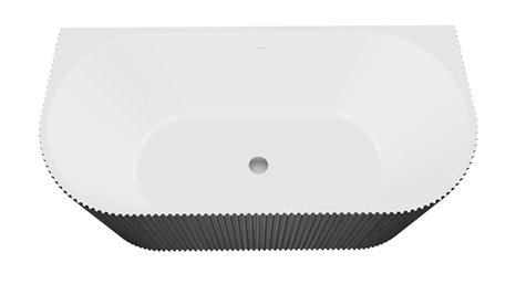 Leya B&W Besco czarno-biała wanna wolnostojąca 150 cm syfon chrom WASB-150-L