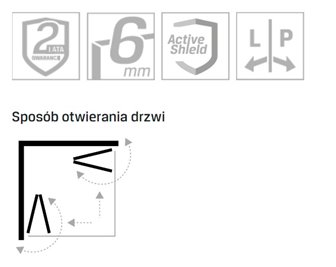 Kabina prysznicowa drzwi składane 90x80 Superia New Trendy K-0740