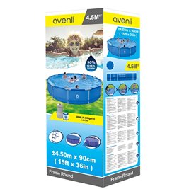 Duży basen ogrodowy stelażowy prostokątny Avenli Palm średnica 450 cm