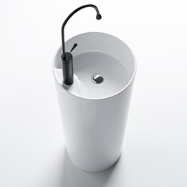 Umywalka wolnostojąca ceramiczna owalna biała 85x40 cm LINO-WH-400