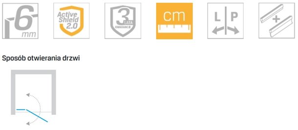 Drzwi prysznicowe uchylne 90 cm D-0155A New Soleo New Trendy