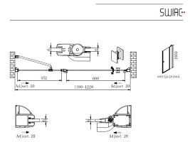 Drzwi prysznicowe uchylne Singo 120 cm prawe