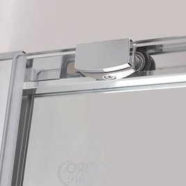 Chromowana prostokątna kabina prysznicowa Super Slim Nova 90x80 drzwi rozsuwane