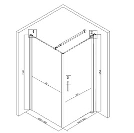 Kabina prysznicowa czarna 90x90 kwadratowa drzwi uchylne BS04B