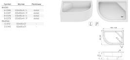 Brodzik asymetryczny 100x80 New Trendy New Maxima B-0386 (L)