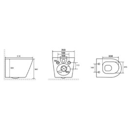 Czarna miska wc wisząca złoty rant Rimless 3.0 RAIN-BL-GL-RIM-03 Hydrosan