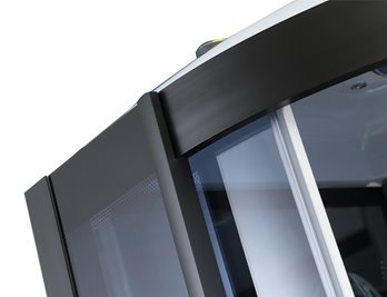 Kabina prysznicowa z hydromasażem półokrągła zabudowana czarna 110x110 MO-0513DB