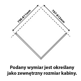 Biała kabina prysznicowa 80x80 kwadratowa drzwi uchylne KZ01B