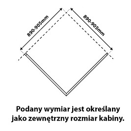 Czarna kabina prysznicowa 90x90 kwadratowa drzwi pełne uchylne KZ04CB