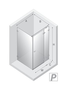Złota kabina prysznicowa prawa 100x80 EXK-1671 Avexa Gold Shine New Trendy