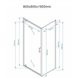 Biała kabina prysznicowa 80x80 kwadratowa drzwi pełne uchylne KZ04B