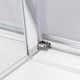 Chromowana prostokątna kabina prysznicowa Kira 110x90 drzwi rozsuwane do wewnątrz