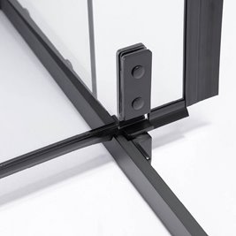 Czarna prostokątna kabina prysznicowa 90x80 drzwi uchylane BS12D