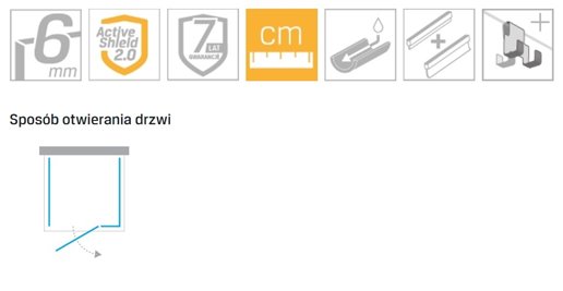 Złota szczotkowana kabina prysznicowa przyścienna prawa 80x90 cm EXK-3102 Avexa New Trendy Gold Brushed