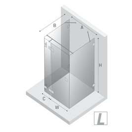 Złota szczotkowana kabina prysznicowa przyścienna lewa 80x80 cm EXK-3071 Avexa New Trendy Gold Brushed