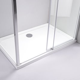Chromowana prostokątna kabina prysznicowa Super Slim Nova 100x80 drzwi rozsuwane