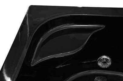 Czarna wanna z hydromasażem dwuosobowa Turbo+ 180x120 cm MO-1631B Prawa