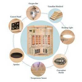 Sauna na podczerwień 3-osobowa 120x120 cm grzejniki kwarcowe i karbonowe Alta6 Infrared