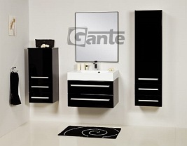 Lustro łazienkowe prostokątne 70x80 cm czarna rama