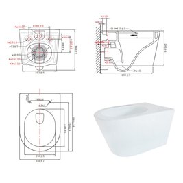 Zestaw podtynkowy stelaż CERSANIT MITO 40 MECH + miska ELITE-WH-03 + przycisk ENTER II chrom