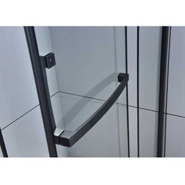 Czarna kabina prysznicowa pięciokątna 90x90 drzwi uchylne KZ4026B