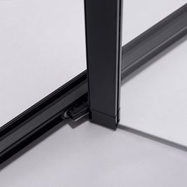 Czarna prostokątna kabina prysznicowa Kira 100x90 drzwi rozsuwane do wewnątrz