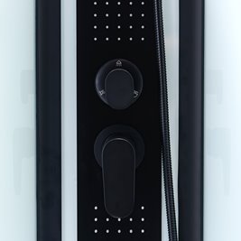 Kabina prysznicowa półokrągła zabudowana na wysokim brodziku 90x90 Nina