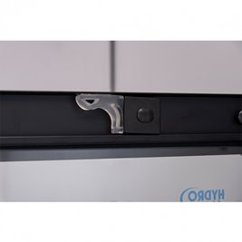 Czarna kabina prysznicowa półokrągła 80x80 drzwi rozsuwane BS01A