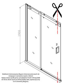 Złote drzwi prysznicowe do wnęki 105-110 cm rozsuwane SH03CG szkło 8 mm