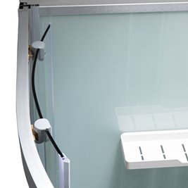 Kabina prysznicowa półokrągła zabudowana profil stal szczotkowana 90x90 Puerto zdjęcie 12