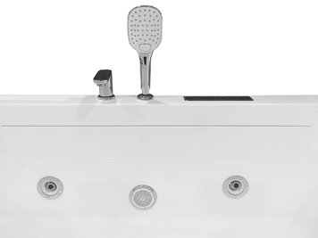 Przyścienna wanna z hydromasażem prostokątna konglomerat 150x75 cm MO-1803A