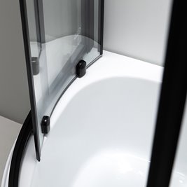 Kabina prysznicowa na głębokim brodziku czarny profil 90x90 Maja Hydrosan