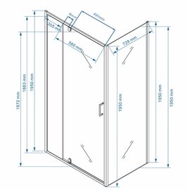 Biała kabina prysznicowa prostokątna drzwi uchylne 100x80 KZ06B