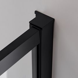 Czarna prostokątna kabina prysznicowa Kira 100x80 drzwi rozsuwane do wewnątrz