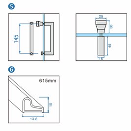 Chromowana kabina prysznicowa pięciokątna 90x90 drzwi uchylne KZ10B