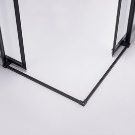 Czarna kabina prysznicowa kwadratowa Super Slim Nova 90x90 drzwi rozsuwane