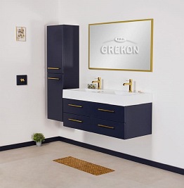 Szafka wisząca z umywalką granatowy mat 120/50/4 cm Belli Gold Gante