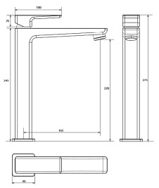 Bateria umywalkowa, wysoka Parma PM7412 CRB Omnires