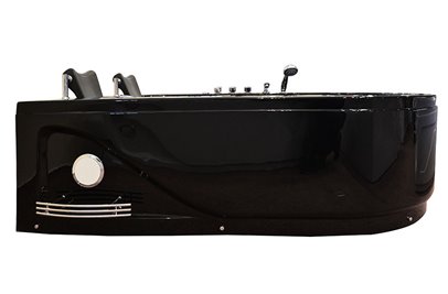 Czarna wanna z hydromasażem dwuosobowa 180x120 cm MO-1631BHC Lewa