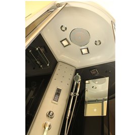 Kabina prysznicowa z hydromasażem niski brodzik czarne ściany 100x100