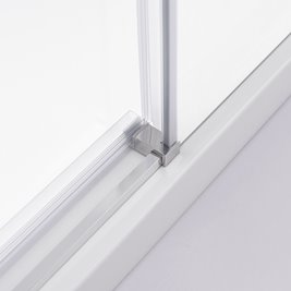 Chromowana prostokątna kabina prysznicowa Super Slim Nova 100x80 drzwi rozsuwane
