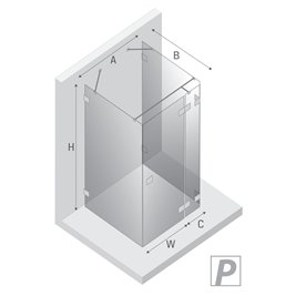 Kabina prysznicowa przyścienna drzwi uchylne prawe 100x80 EXK-2486 Avexa New Trendy