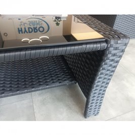 Meble ogrodowe z technorattanu sofa, stół, fotele zestaw Lagos