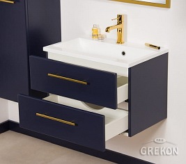 Szafka wisząca z umywalką granatowy mat 60 cm Belli Gold Gante