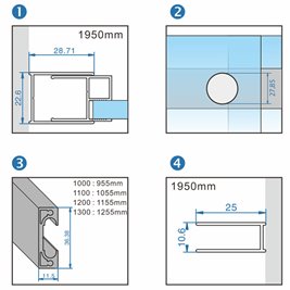 Stal szczotkowana drzwi prysznicowe do wnęki 135-140 cm rozsuwane szkło 8 mm KZ09E