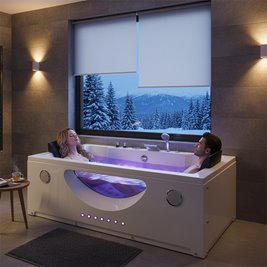 Wanna z hydromasażem prostokątna podgrzewacz wody Levante 659 180x90 cm