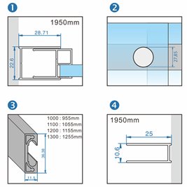 Drzwi prysznicowe do wnęki 135-140 cm rozsuwane czarny profil szkło 8 mm KZ09E