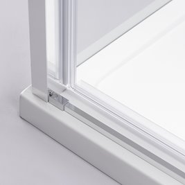 Chromowana prostokątna kabina prysznicowa Super Slim Nova 120x80 drzwi rozsuwane