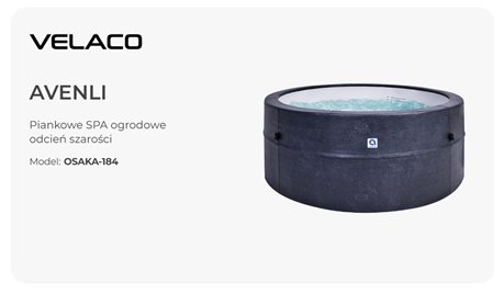 Piankowe jacuzzi ogrodowe basen Spa 4-6 os. 184x70 cm Osaka Avenli