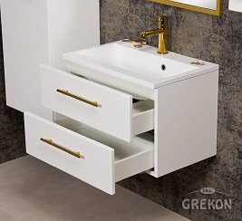 Szafka wisząca z umywalką biały mat 60 cm Belli Gold Gante